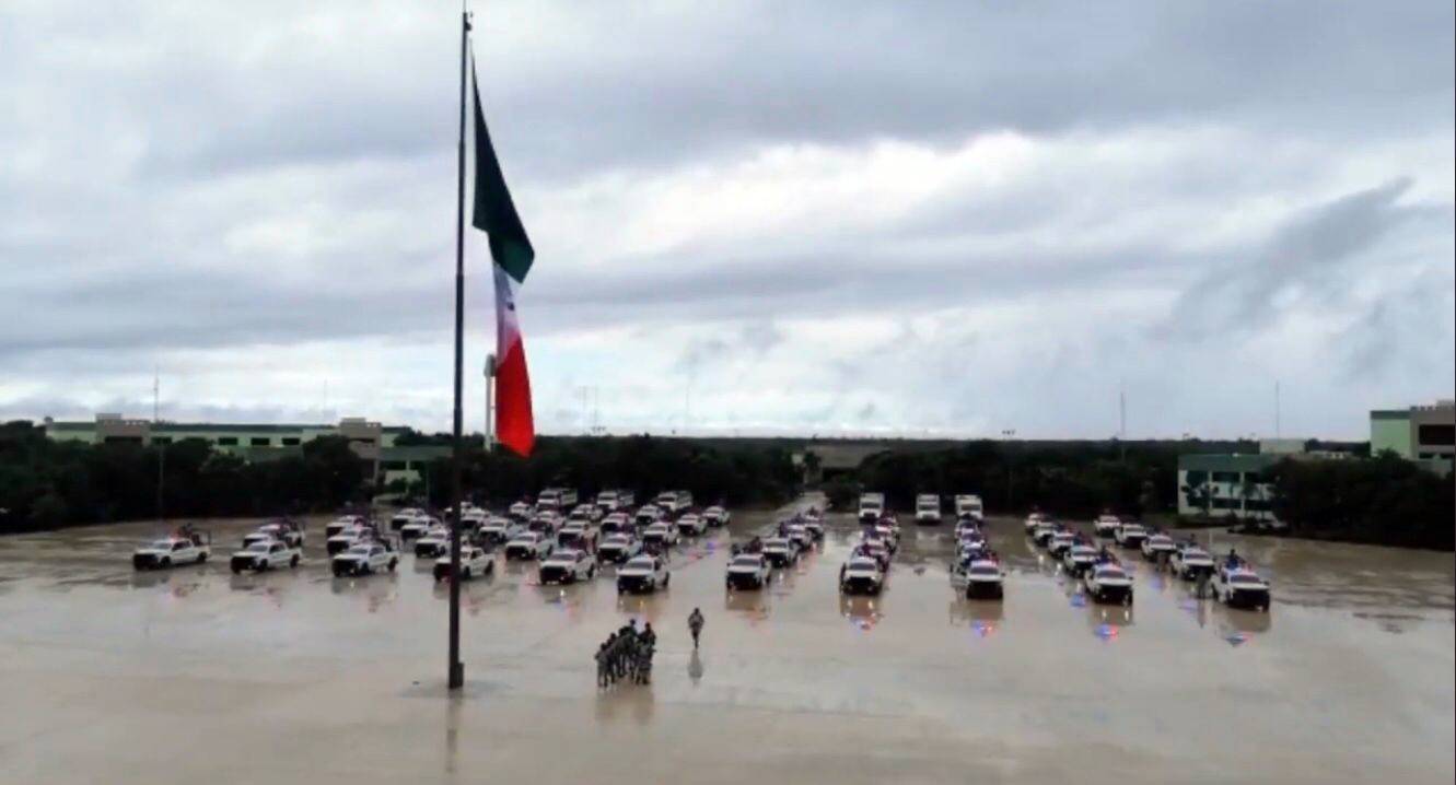 Llega Batallón de Seguridad Turística a Cancún y realizan recorridos. 
