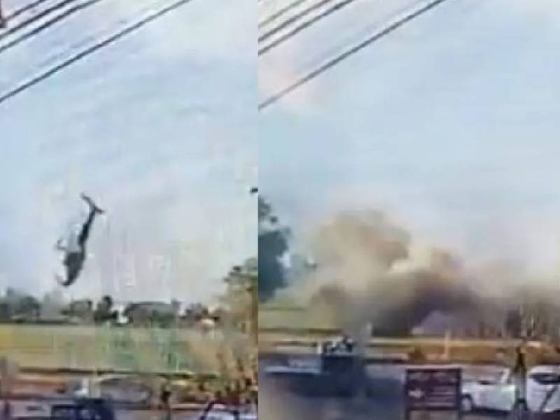Video. Cámara grabó el momento exacto del desplome del helicóptero en Aguascalientes