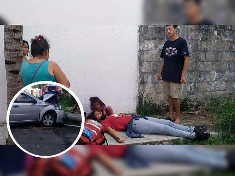 Accidente deja 4 menores lesionadas y un adulto en Mérida