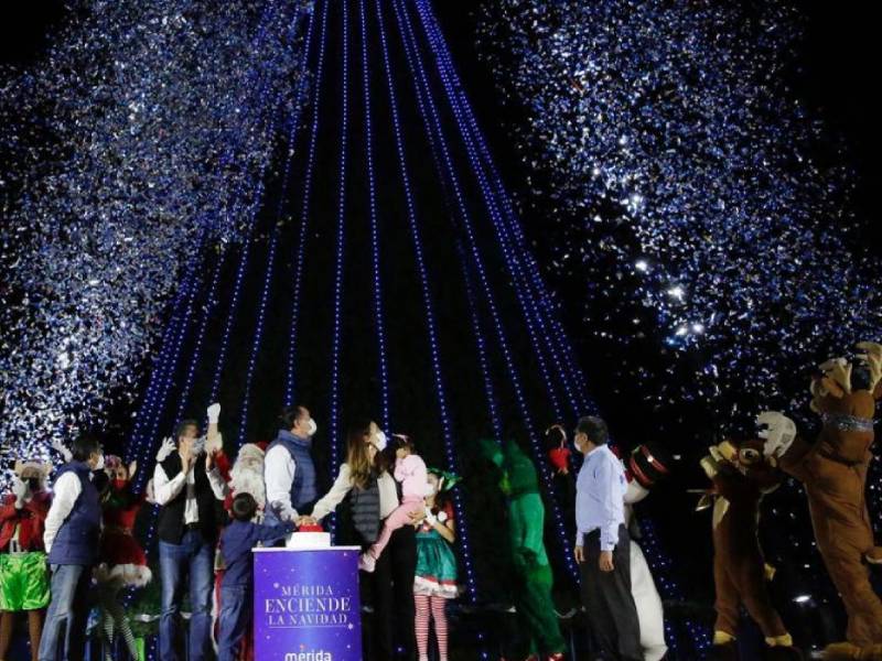 Anuncian encendido del árbolito de navidad en Paseo de Montejo