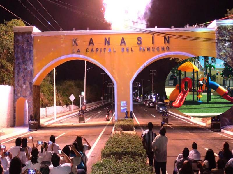 El parque principal de Kanasín con nueva imagen