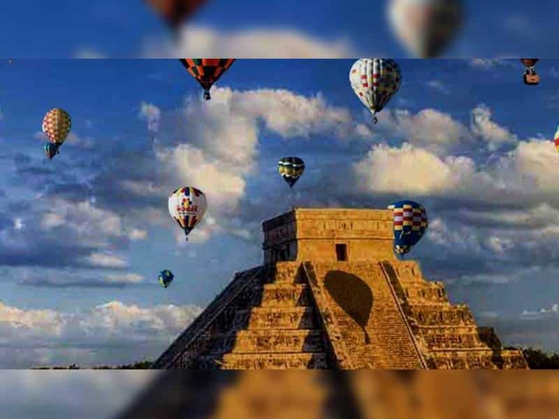 Alerta INAH de sobre vuelos ilegales en globos aerostáticos sobre Chichen Itzá