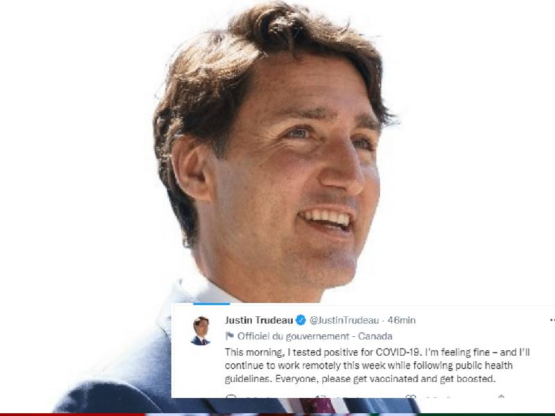 Primer ministro de Canadá, Justin Trudeau da positivo a Covid-19