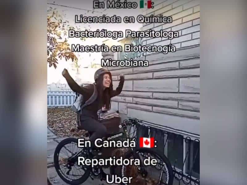 Mexicana presume su vida como repartidora en Canadá