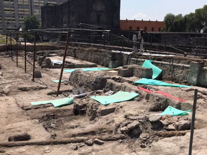 Por lluvias, colapsa cubierta de la zona arqueológica de Tlatelolco
