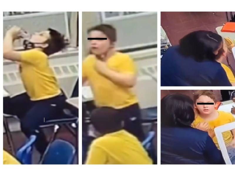 VIDEO_ Profesora salva a niño de ahogarse con la maniobra Heimlich