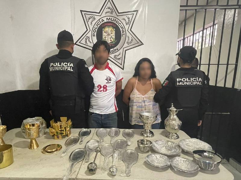 Detiene Policía de Kanasín a presuntos ladrones de piezas religiosas
