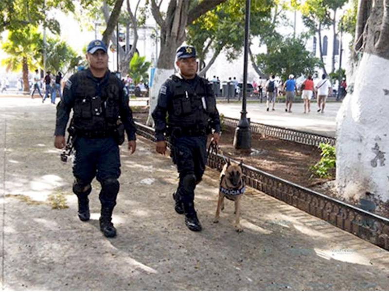 Intensa movilización policiaca en el centro de Mérida