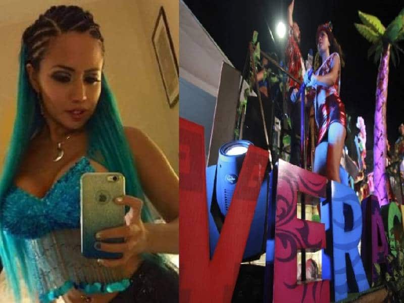Actriz para adultos Luna Bella aparece en el Carnaval de Veracruz y realiza topless