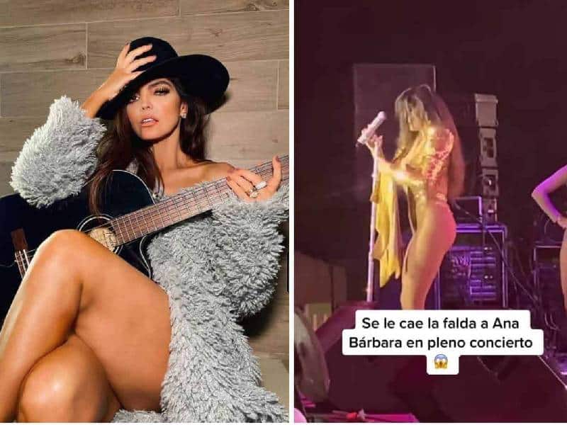 Video: "Por andar de loca", en pleno concierto se le cae la falda a Ana Bárbara