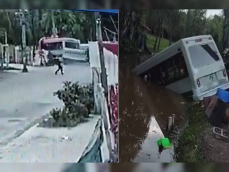 Video. Así fue el choque en el que un microbús cayó a un canal en Xochimilco