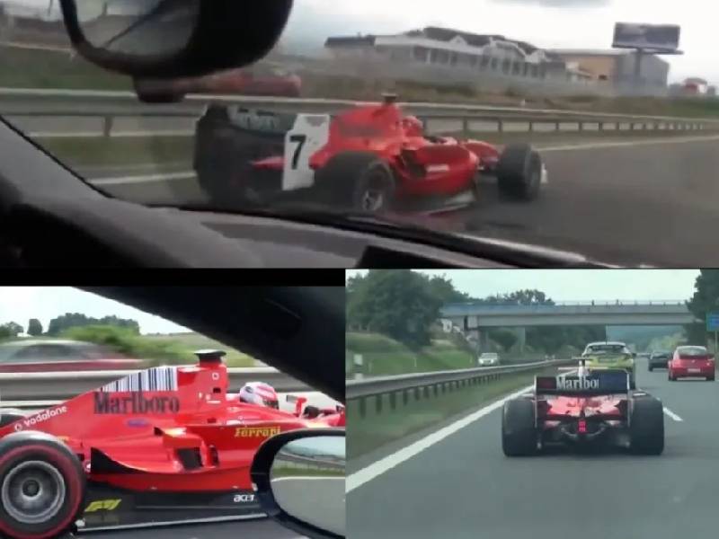 Video. ¡Increíble! Conductor se pasea en carretera con auto de Fórmula 2