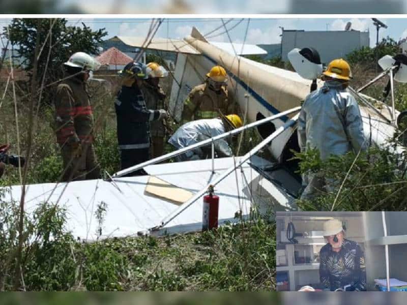 Cae avioneta en Morelos y piloto alemán vive para contarl