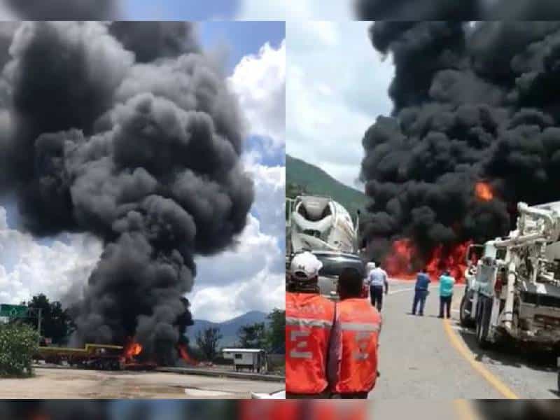 Se incendia pipa con combustible sobre la carretera Guadalajara-Colima