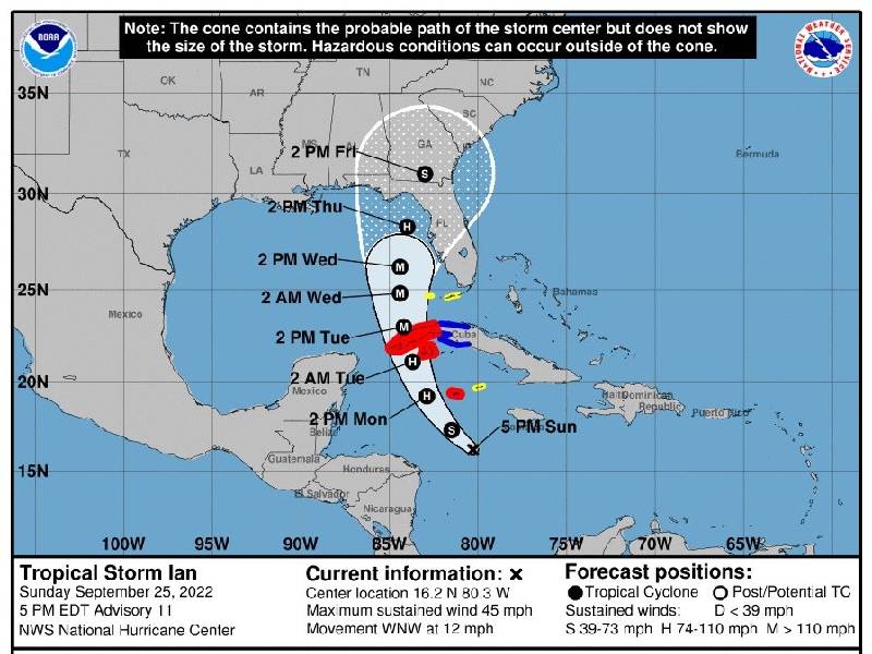 Lluvias puntuales muy fuertes en la península por "Ian"