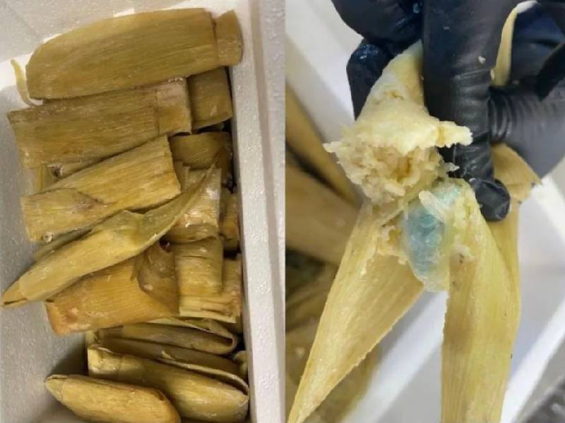 Encuentran más de 2 mil pastillas de fentanilo dentro de tamales; hay un detenido