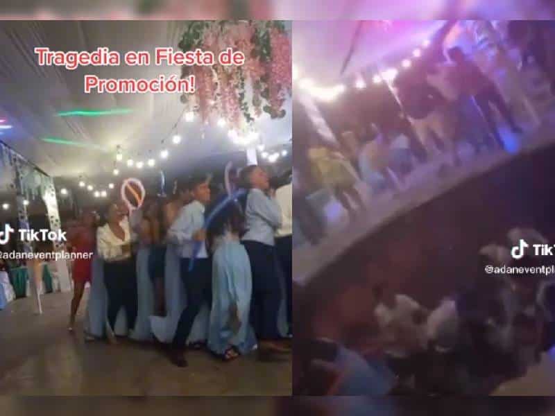 TikTok: ¡Insólito! Jóvenes caen en un gran socavón en pleno festejo de graduación