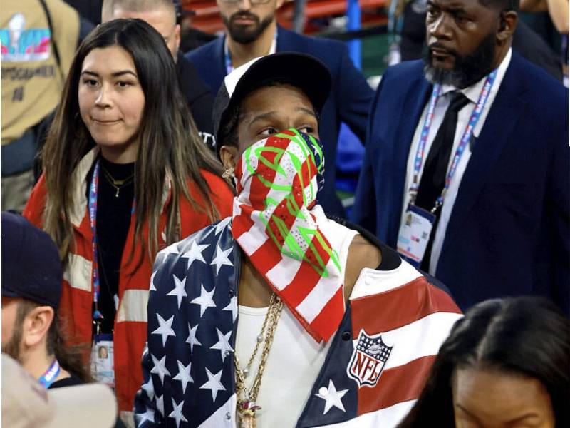 A$AP Rocky mostró apoyo a su novia Rihanna en el Super Bowl LVII