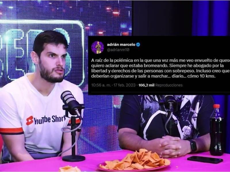 “No a las gordas” Adrián Marcelo arremete contra las mujeres por su peso