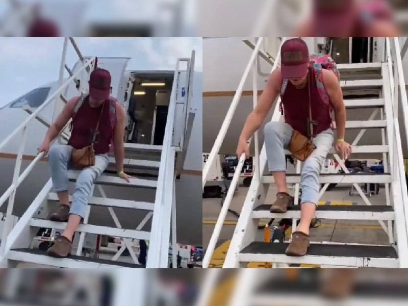 ¡Indignante! Atleta paralímpica baja del avión por escaleras y sin ayuda