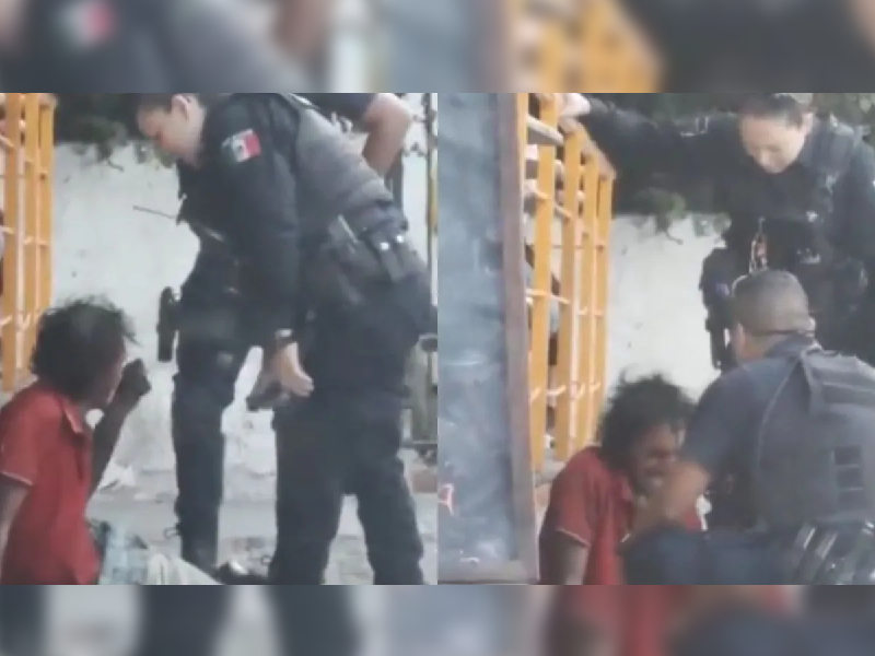 Policías agreden a indigente en Guadalajara; ya fueron suspendidos