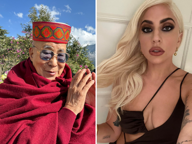 Recuerdan cuando Dalai Lama le tocó la pierna a Lady Gaga