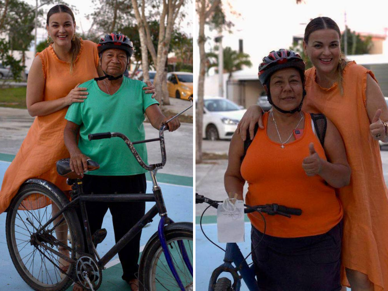 Trabajadores ciclistas exponen inquietudes a Cecilia Patrón