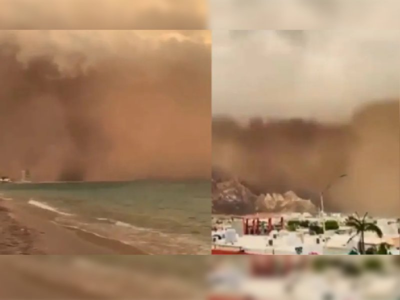 Video. Así fue la tormenta de arena que azotó a Guaymas y Empalme en Sonora