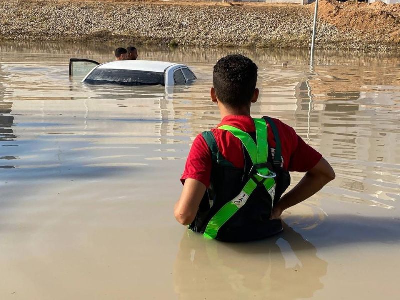 Inundaciones en Libia.