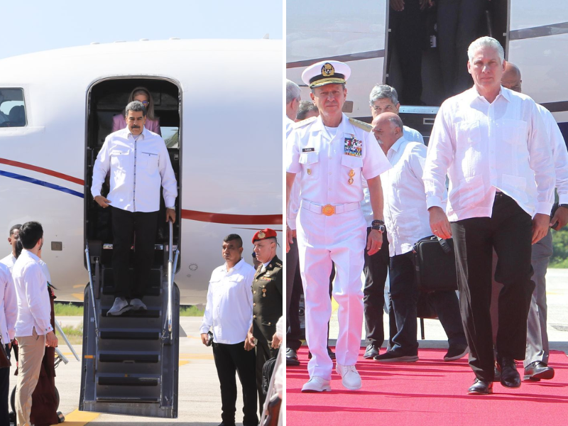 Presidentes de Venezuela y Cuba arriban a Palenque, Chiapas (1)