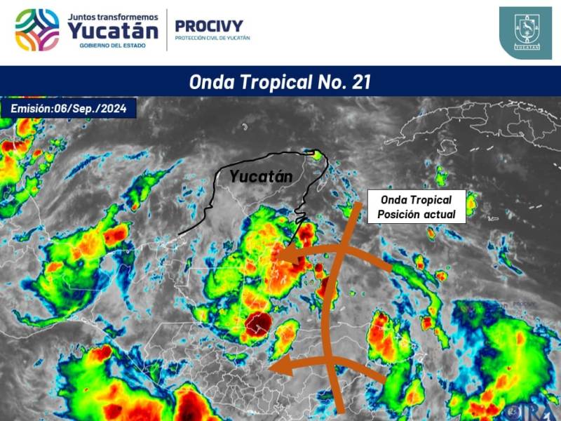 Protección Civil de Yucatán advierte lluvias fuertes por Onda Tropical