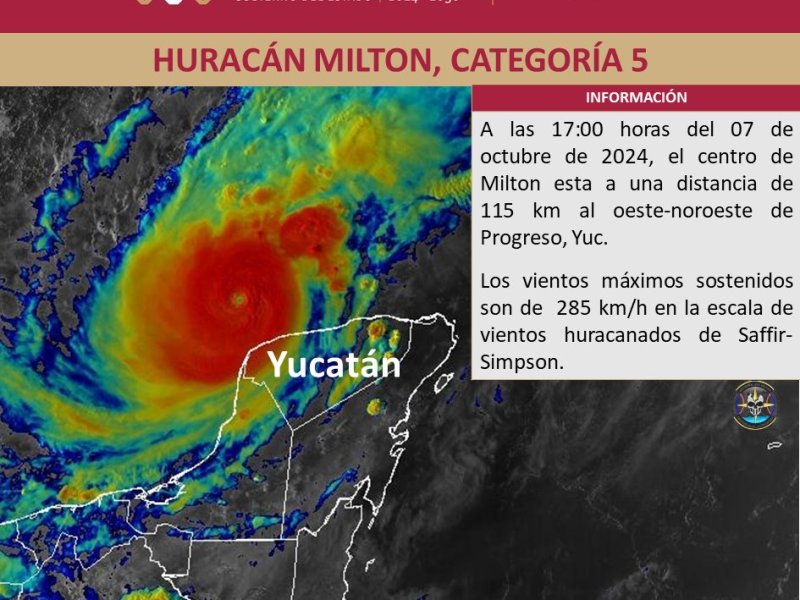 Se emite la Declaratoria de Emergencia en Yucatán por el huracán Milton. Se suspenden actividades y se prohíbe la venta de alcohol.