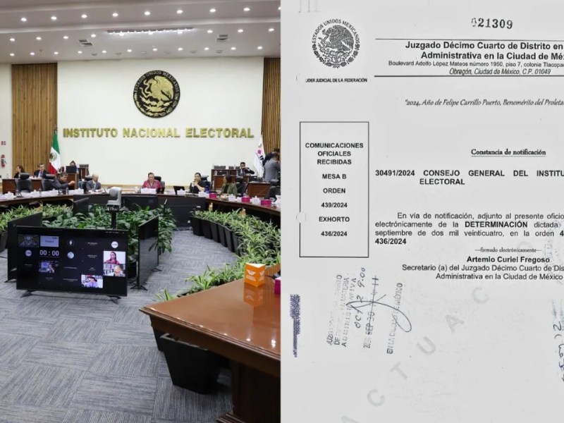 El INE es notificado para abstenerse de implementar la reforma judicial, tras suspensión emitida por un juez en Colima.