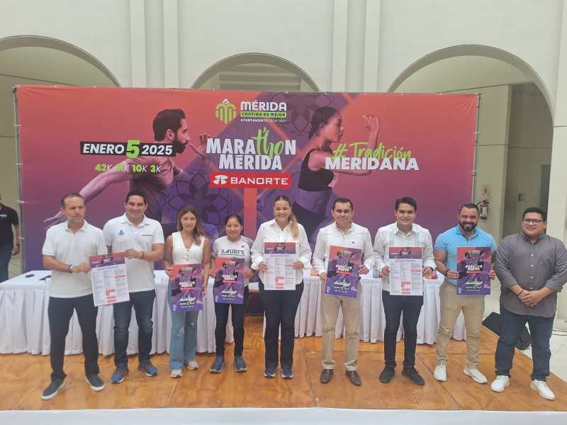 El Maratón Mérida 2025 celebrará el aniversario de la ciudad con deporte y cultura. Inscripciones abiertas y bolsa de $900,000 pesos en premios.