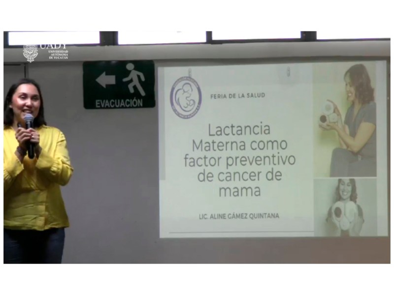 La lactancia materna puede reducir el riesgo de cáncer de mama hasta un 14%. Descubre más en la Feria de la Salud UADY 2024.