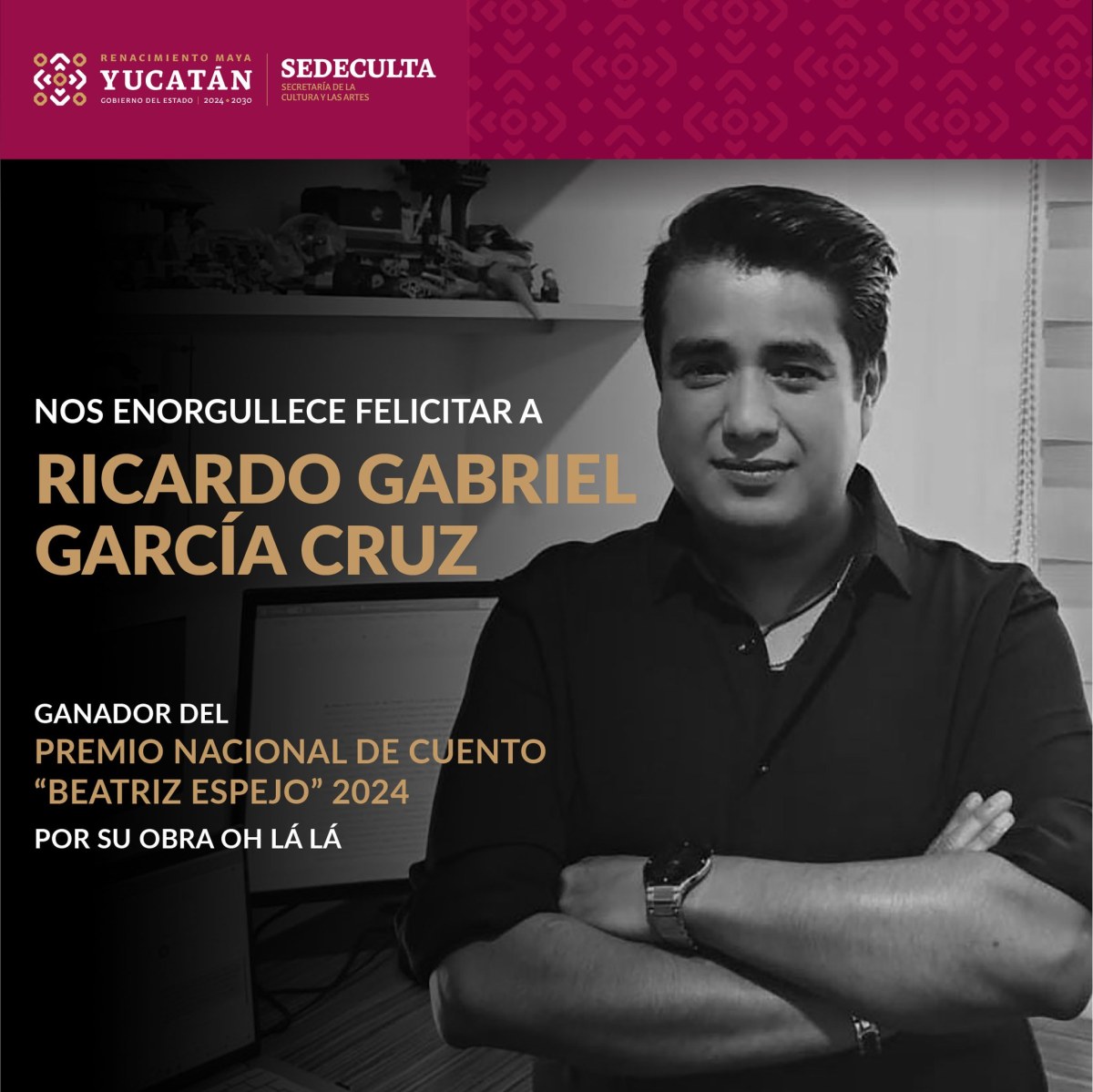 Ricardo Gabriel García Cruz gana el Premio Nacional Beatriz Espejo 2024 con su obra O lá lá. Descubre más sobre el certamen y los premiados.