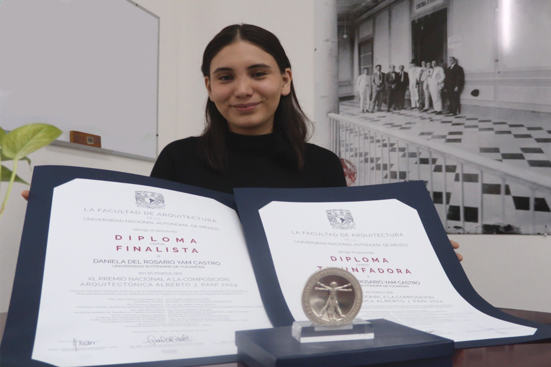 Daniela del Rosario Yam Castro, alumna de la UADY, obtiene primer lugar en el concurso nacional de Composición Arquitectónica.