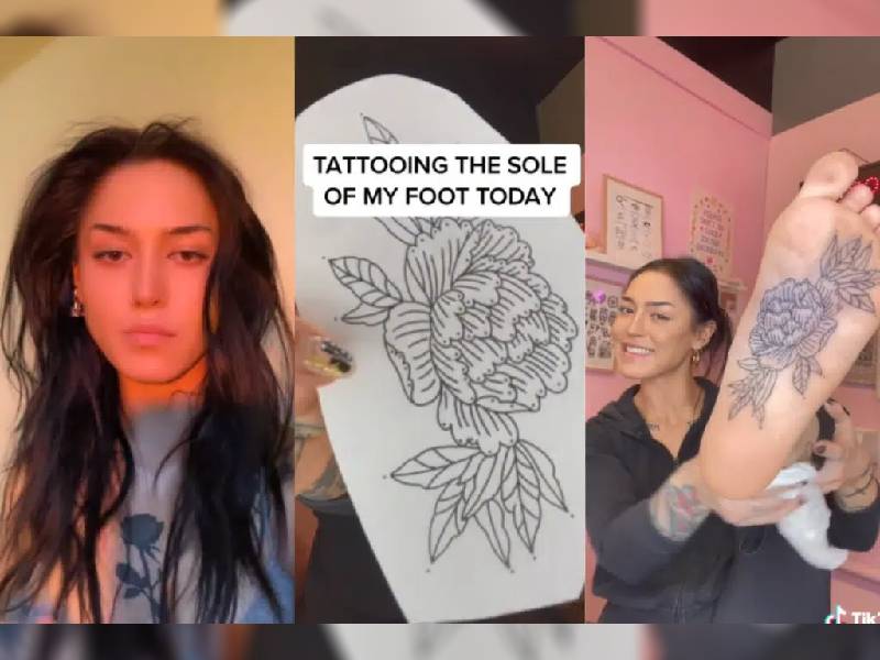 TikTok: Tatuadora recibe propuestas luego de tatuarse su propio pie