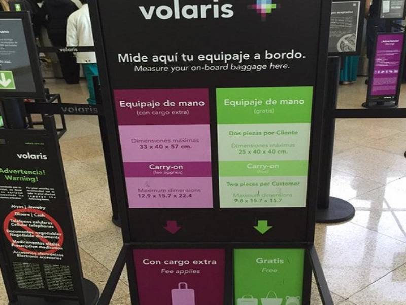 Tarifas de Volaris incluyen en todo momento equipaje de mano