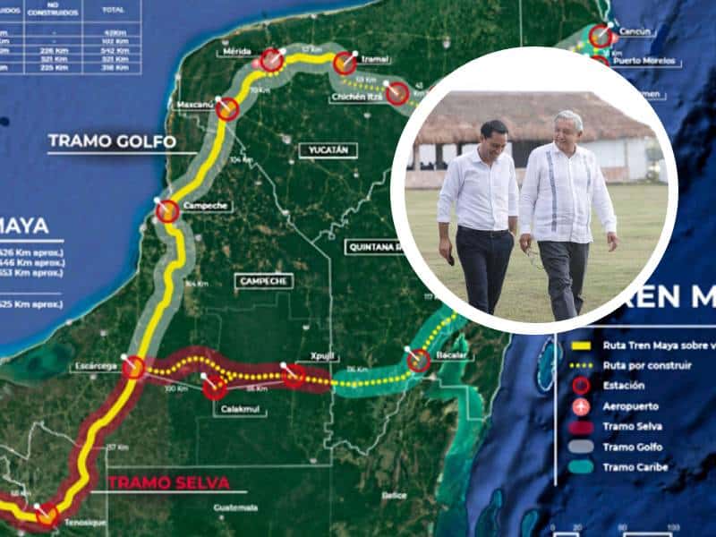 Vila y AMLO constatan avances del Tren Maya