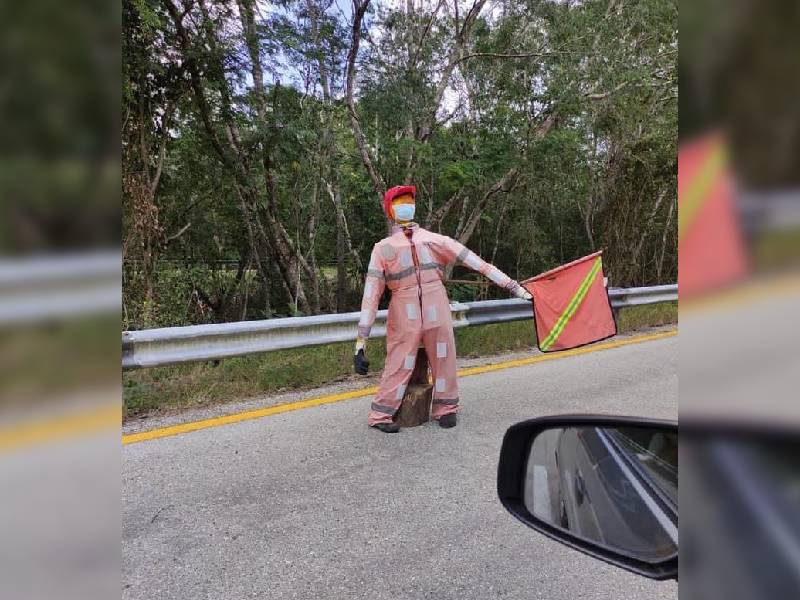 En la Mérida- Cancún sustituyen persona por muñeco