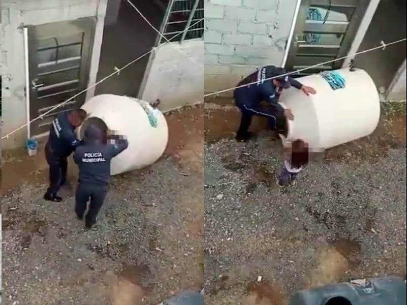 Video: “Mis papitos se fueron” Abandonan a niña dentro de un tinaco