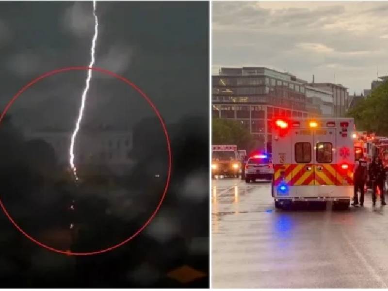 VIDEO: Un rayo cayó cerca de la Casa Blanca; hay cuatro heridos