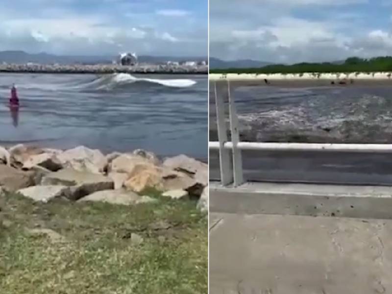 Video. Así el oleaje en Manzanillo tras sismo; autoridades descartan tsunami