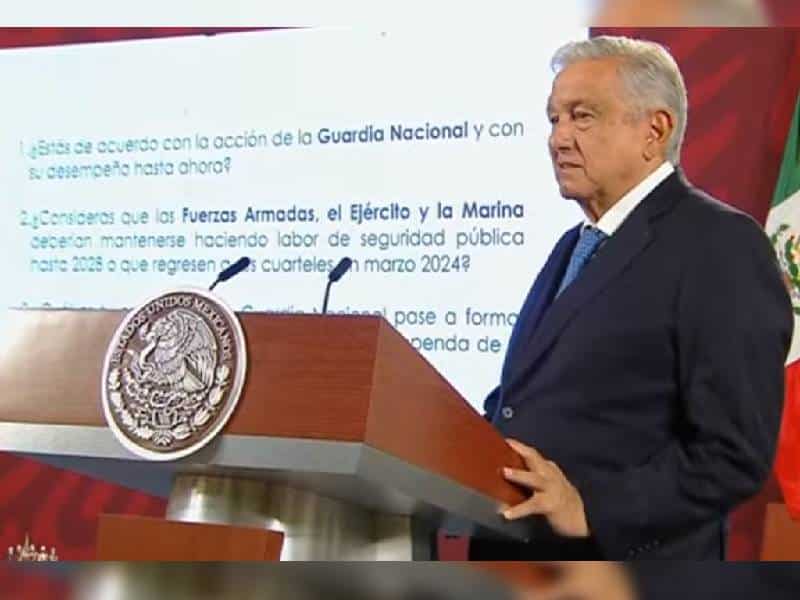 Propone AMLO consulta ciudadana para decidir futuro de la Guardia Nacional