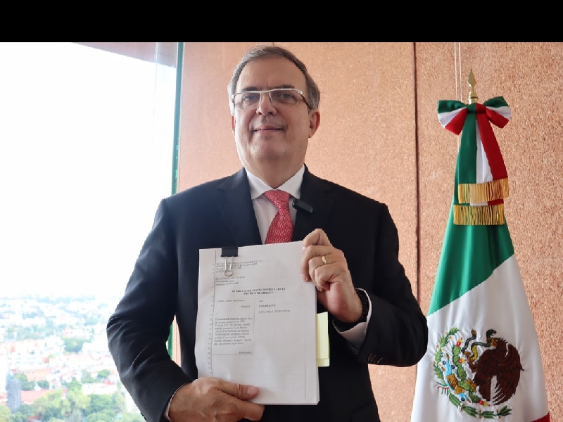 El canciller Ebrard informó que se presentó la segunda demanda en contra de fabricantes de armas de EU, ahora en Arizona.