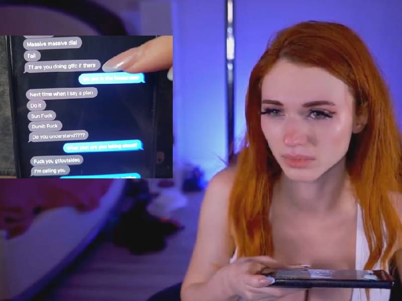Amouranth comenzó a compartir capturas de pantalla incluso las amenazas de su esposo