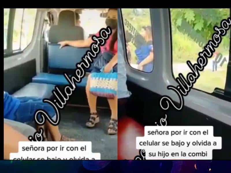 ¿Ya te pasó_ Mujer olvida a su hijo en una combi por ir con el celular