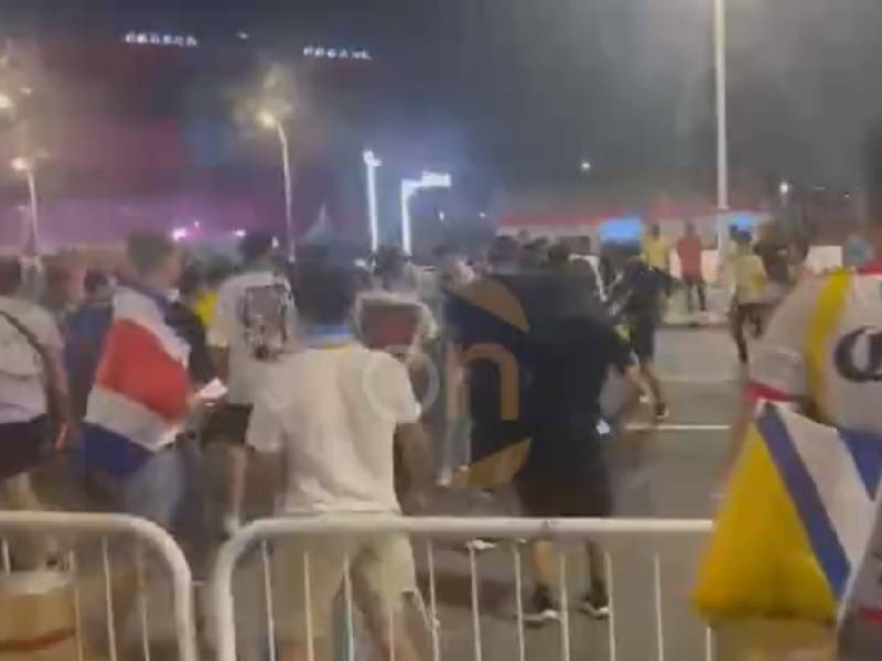 Afición mexicana y Argentina protagoniza pelea campal en Qatar