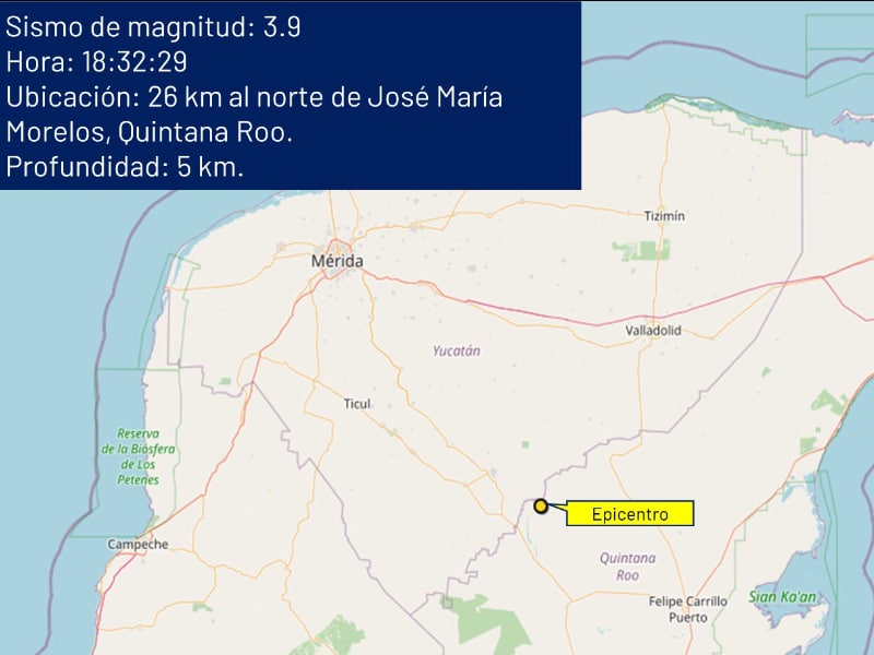 Sismo registrado ayer no fue en Yucatán, sino en Quintana Roo